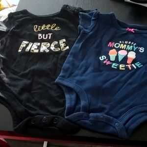 Let baby talk! Cute sayings on these 0-3mos. Onesies in like new condition.